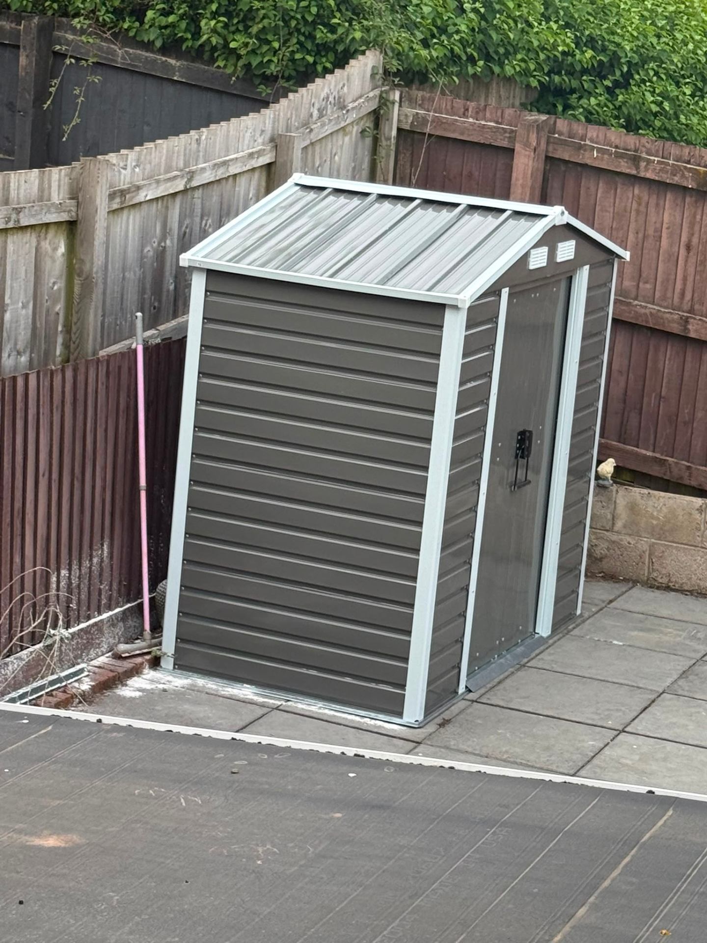 Metal garden shed build in Cardiff — finished garden shed